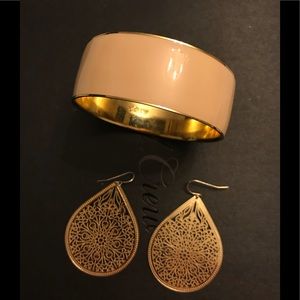 A Bundle of Light Pink Bracelet and Earrings